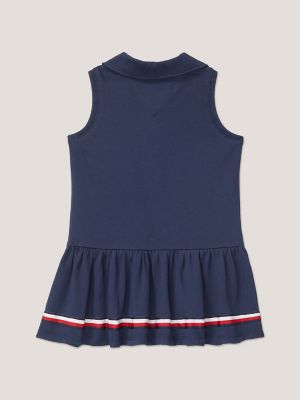 Babies' Sleeveless Stretch Polo Dress, Cobalt Sapphire