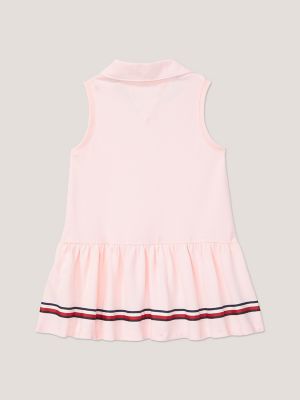 Babies' Sleeveless Stretch Polo Dress, Pink Dream