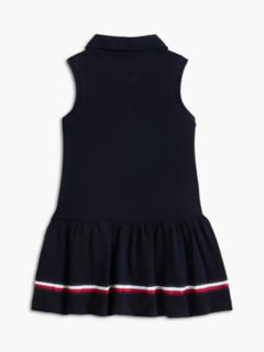Babies' Sleeveless Stretch Polo Dress — Navy 2