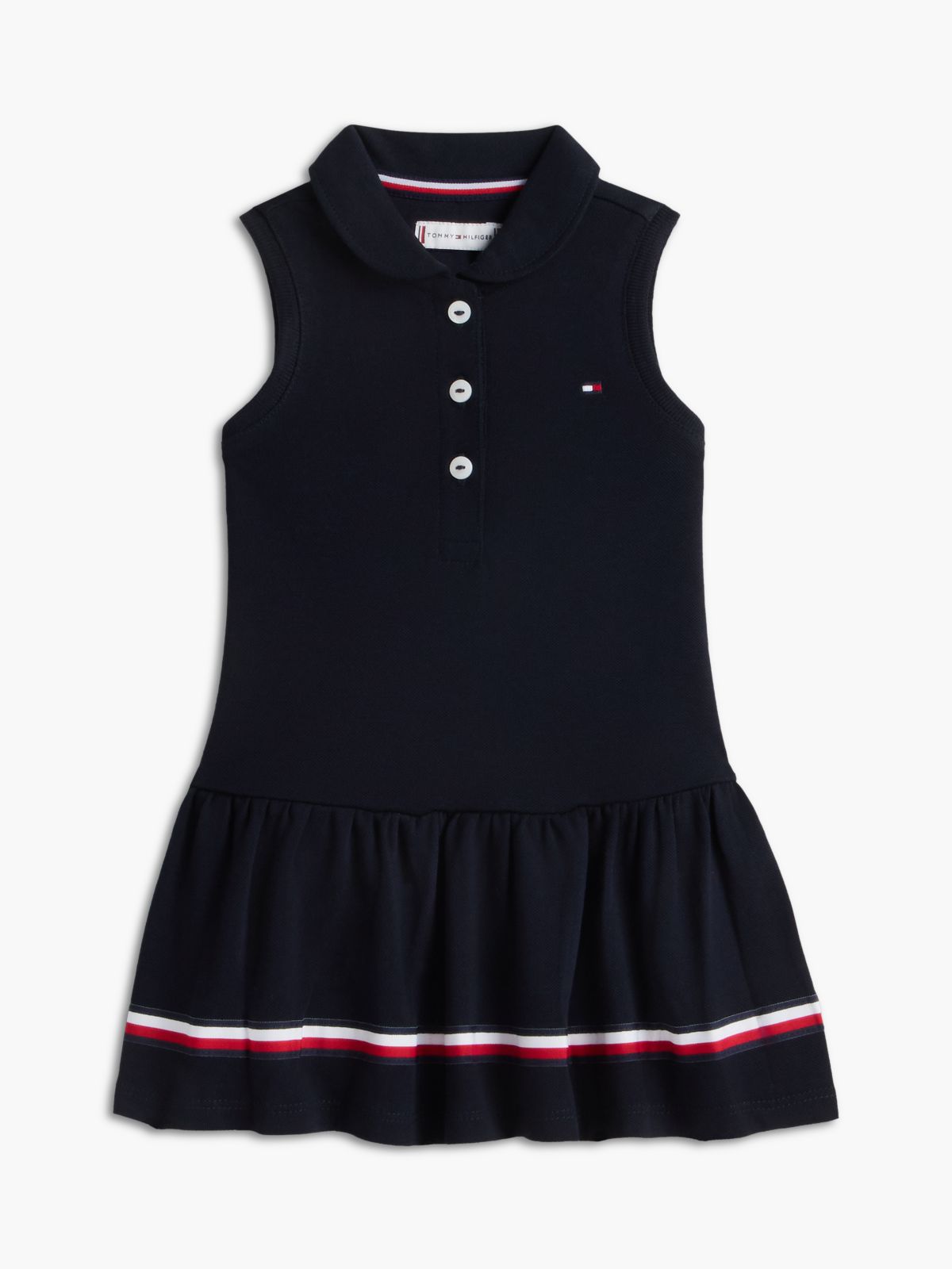 Babies' Sleeveless Stretch Polo Dress — Navy
