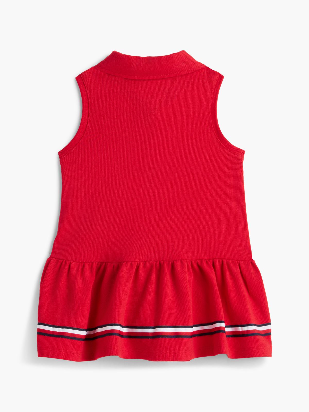 Babies' Sleeveless Stretch Polo Dress — Red