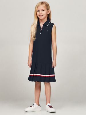 Kids Sleeveless Pleated Polo Dress Tommy Hilfiger
