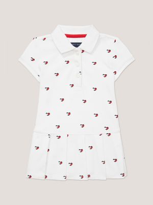 Babies Heart Logo Pleated Polo Dress