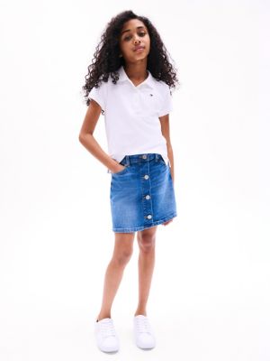 Kids' Solid Stretch Polo, Optic White TH