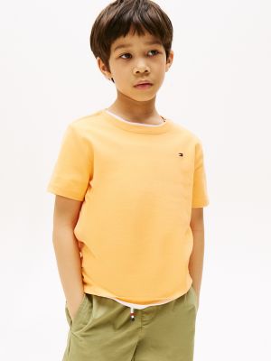 Kids' Solid Crewneck T-Shirt, Sunny Orange