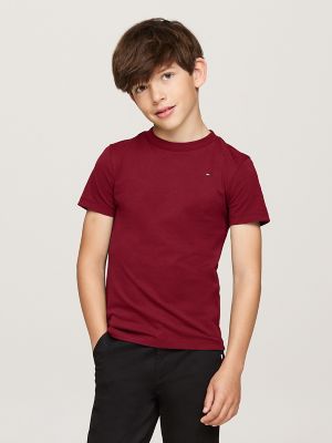 Kids' Solid Crewneck T-Shirt, Rouge