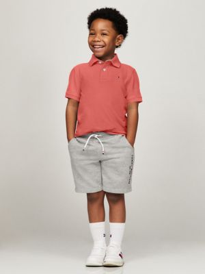 Kids' Solid Stretch Polo, Red Fascination