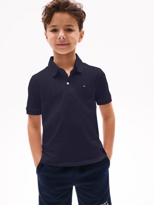 Kids' Solid Stretch Polo, Navy