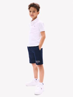 Kids' Solid Stretch Polo, Fresh White