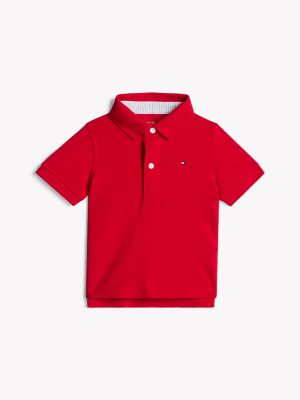Babies' Flag Logo Stretch Polo, Primary Red