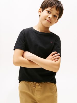 Kids' Solid Crewneck T-Shirt, Black