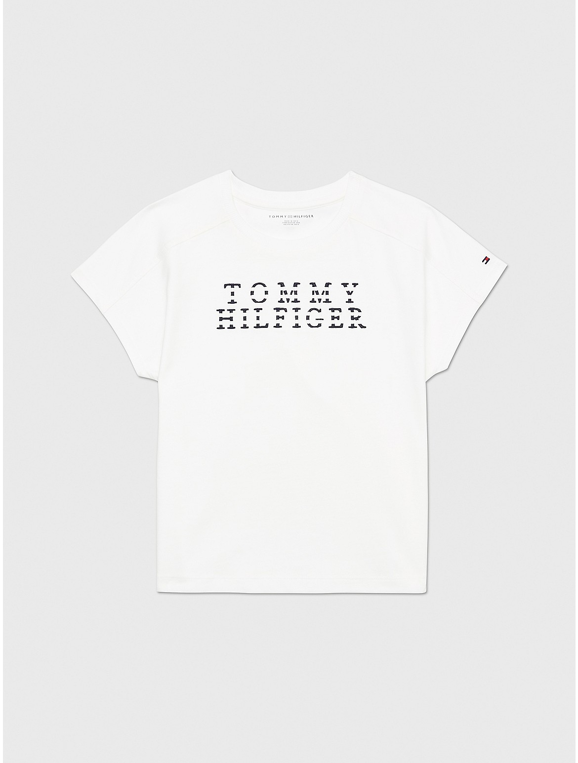 Tommy Hilfiger Girls' Kids' Embroidered Tommy Stripe T-Shirt