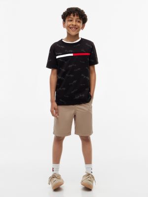 Детские футболки Tommy Hilfiger Kids' Signature Flag Stripe Logo T-Shirt — фото 2