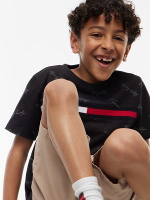 Детские футболки Tommy Hilfiger Kids' Signature Flag Stripe Logo T-Shirt — фото 3