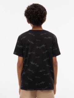 Kids' Signature Flag Stripe Logo T-Shirt — Black 4