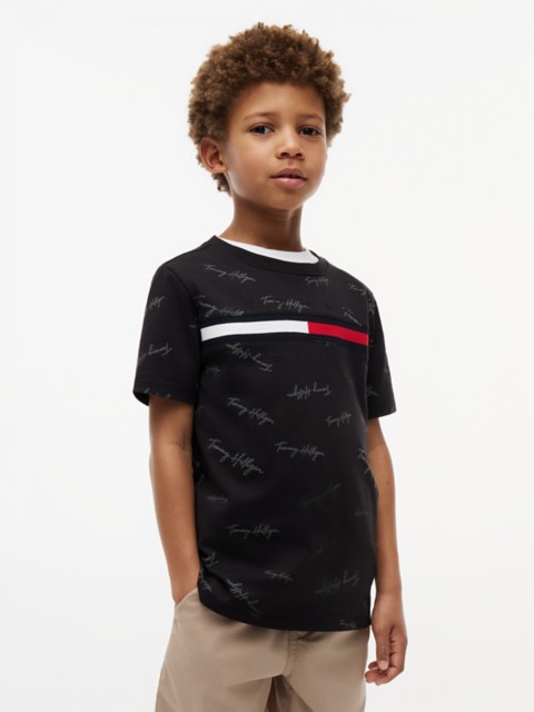 Детские футболки Tommy Hilfiger Kids' Signature Flag Stripe Logo T-Shirt