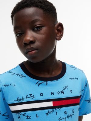 Детские футболки Tommy Hilfiger Kids' Allover Signature T-Shirt — фото 3