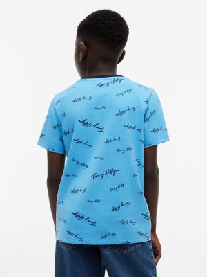 Детские футболки Tommy Hilfiger Kids' Allover Signature T-Shirt — фото 4