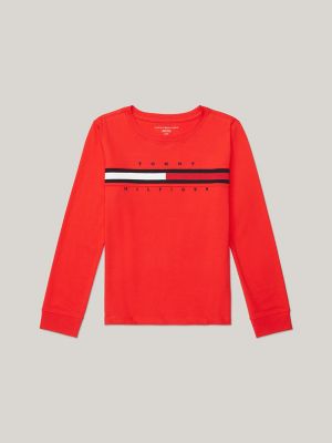 Tommy hilfiger red long sleeve shirt sales