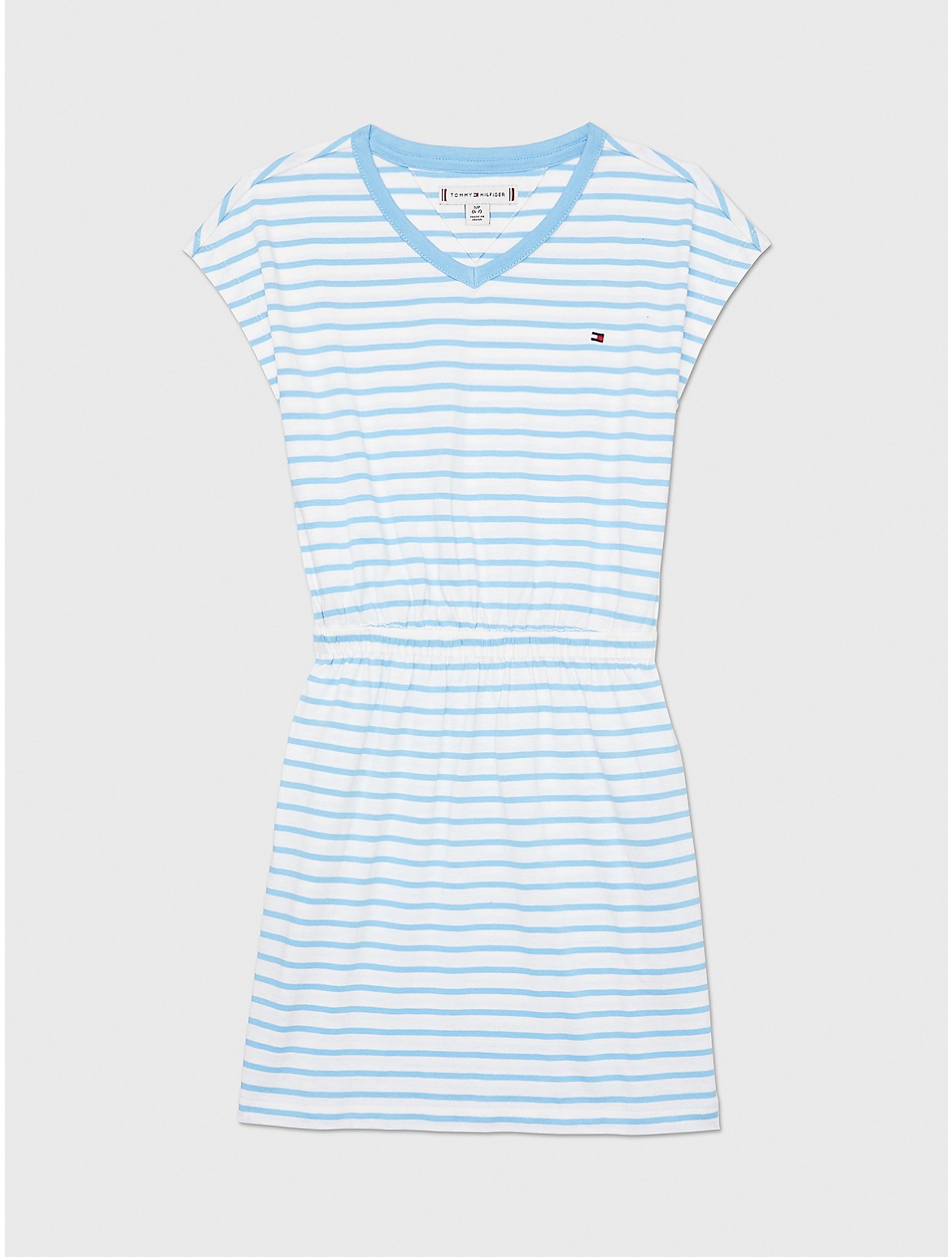 Tommy Hilfiger Girls' Kids' Stripe V-Neck T-Shirt Dress