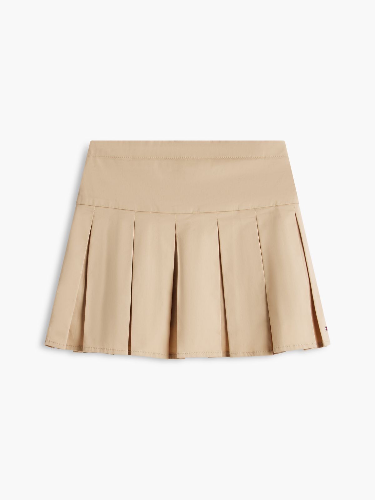 Kids' Solid Pleated Skirt — Clayed Pebble