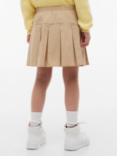 Kids' Solid Pleated Skirt — Clayed Pebble 4