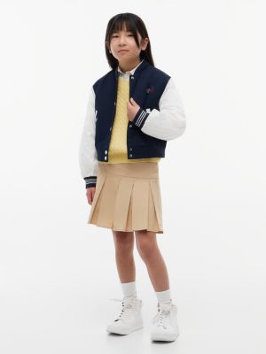 Kids' Solid Pleated Skirt, Clayed Pebble