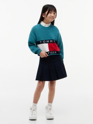 Kids' Solid Pleated Skirt, Navy Blue
