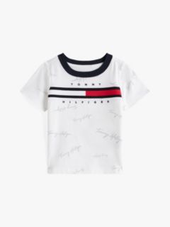 Babies' Signature Flag Stripe Logo T-Shirt — Optic White 3