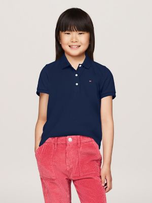 Kids' Solid Stretch Polo, Cobalt Sapphire