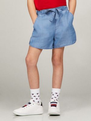 Kids' Tie-Waist Pull-On Short, Medium Wash