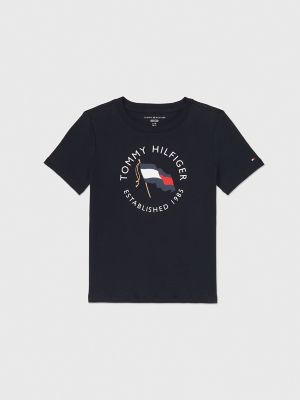 Kids' Circle Flag Logo T-Shirt, Navy