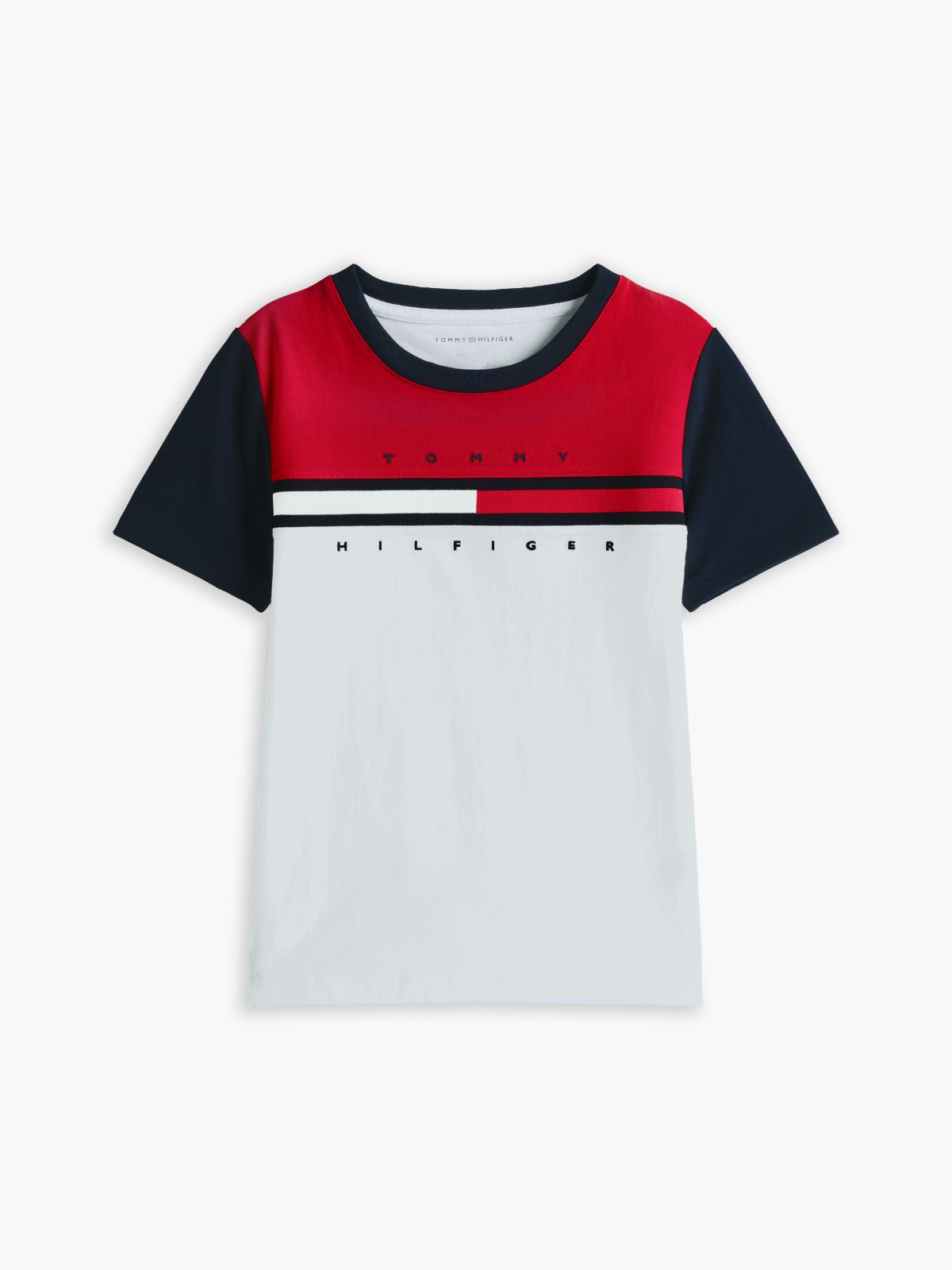 Kids' Colorblock Flag Stripe T-Shirt — Optic White