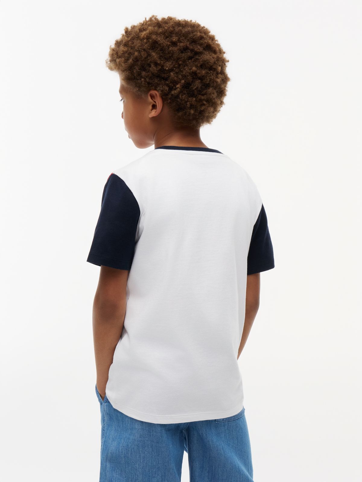 Kids' Colorblock Flag Stripe T-Shirt — Optic White
