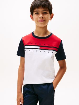 Kids' Colorblock Flag Stripe T-Shirt, Optic White