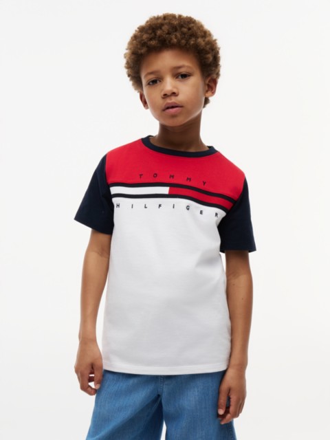 Детские футболки Tommy Hilfiger Kids' Colorblock Flag Stripe T-Shirt