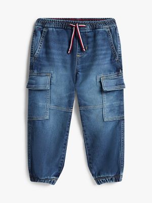Kids' Stretch Cargo Pant, Medium Wash