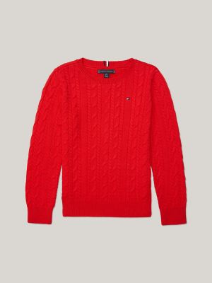 Kids Cable Knit Crewneck Sweater Tommy Hilfiger