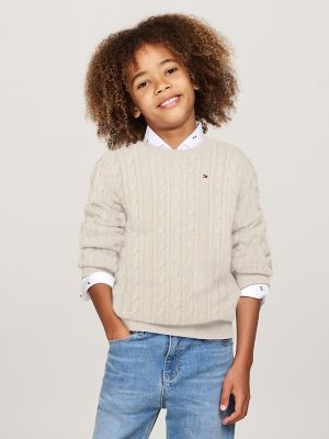 Kids Cable Knit Crewneck Sweater Tommy Hilfiger