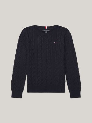 Kids Cable Knit Crewneck Sweater Tommy Hilfiger