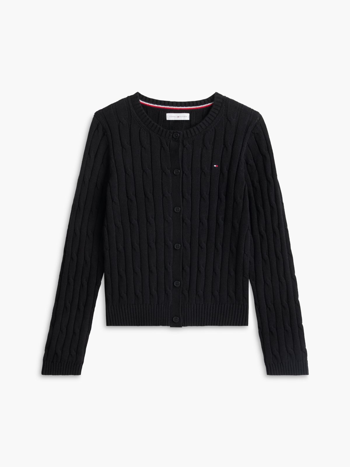 Kids' Cable Knit Cardigan — Black