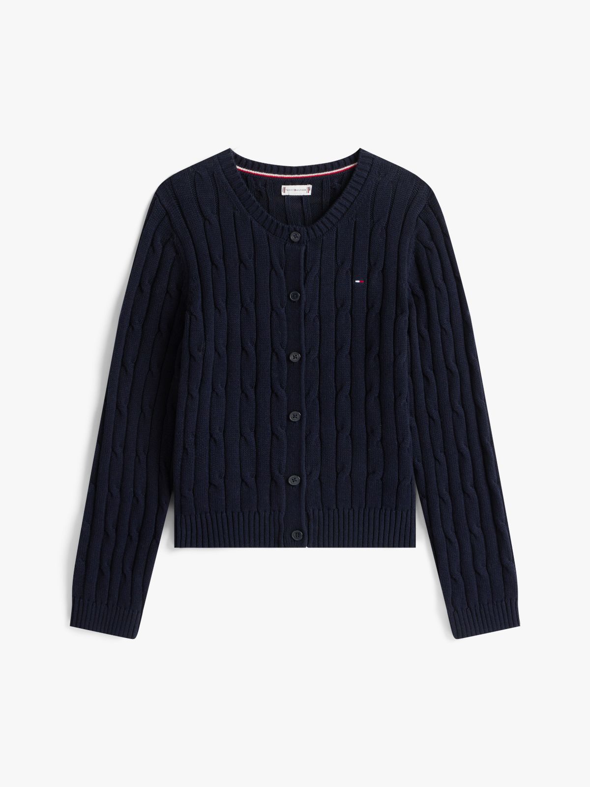 Kids' Cable Knit Cardigan — Navy Blue