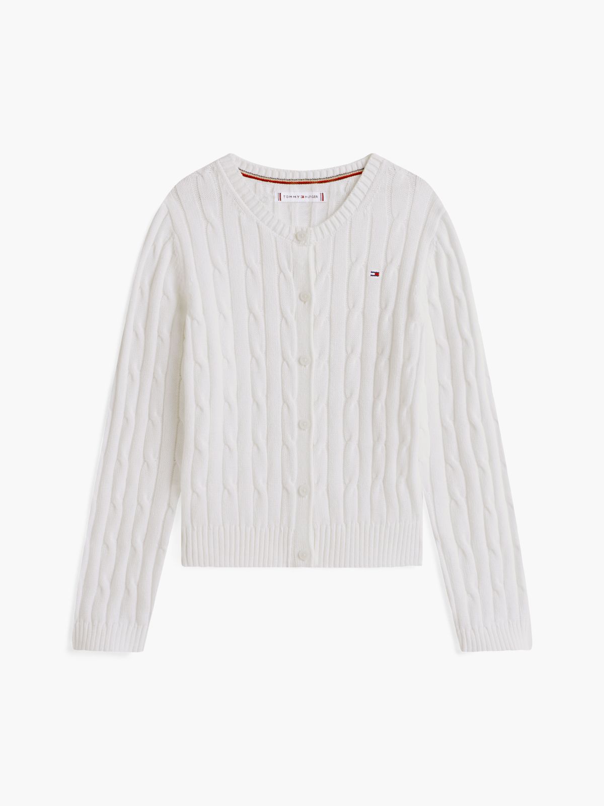 Kids' Cable Knit Cardigan — Ecru