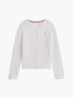 Kids' Cable Knit Cardigan — Ecru 6