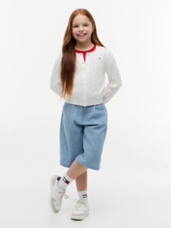 Kids' Cable Knit Cardigan — Ecru 2