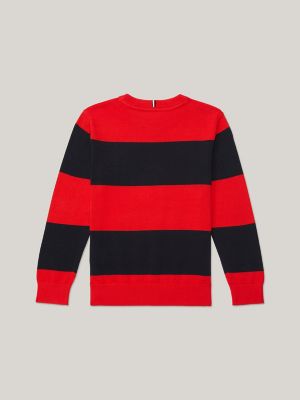 Kids' Rugby Stripe Crewneck Sweater, Fireworks