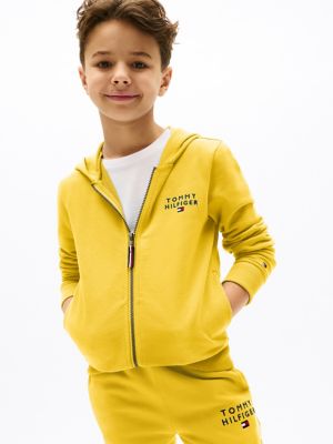 Kids' Hilfiger Logo Zip Hoodie, Sugar Sun