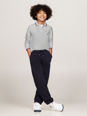 Kids' Long-Sleeve Tommy Wicking Polo, Grey Heather