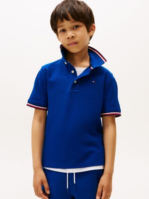 Polo Tommy Wicking pour enfants, bleu ancre