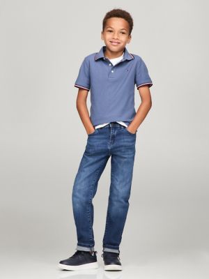 Kids' Tommy Wicking Polo, Bank Blue